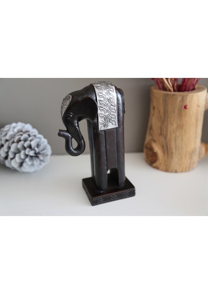 Gümüşi Detaylı Uzun Fil Heykelciği (19 Cm) fırsatları
