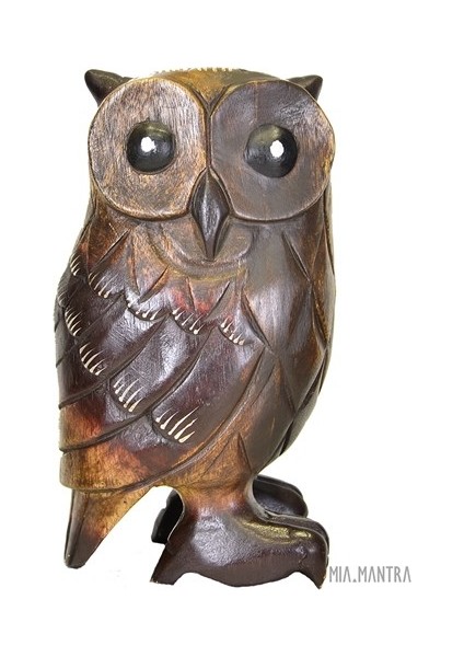 El Yapımı Ahşap Baykuş (33 Cm)