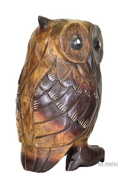 El Yapımı Ahşap Baykuş (33 Cm)
