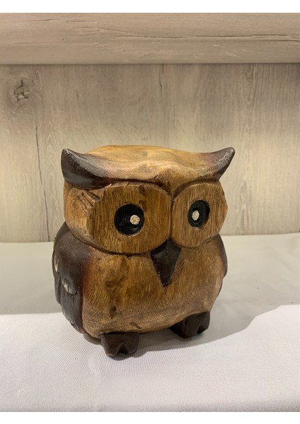 El Yapımı Ahşap Baykuş (17 Cm) fiyatları