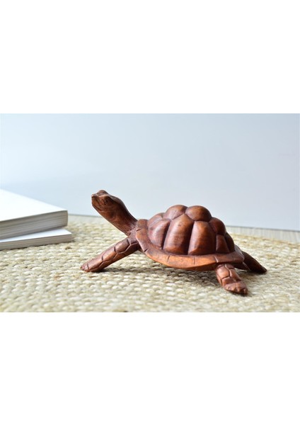 El Yapımı Ahşap Kaplumbağa Orta Boy - 20 cm