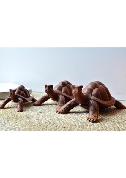 El Yapımı Ahşap Kaplumbağa Orta Boy - 20 cm fiyatları