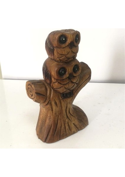 El Yapımı Ahşap Ikili Baykuş (Model 2)