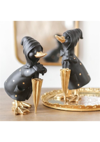 Şemsiyeli Polyester Ördek Biblo (24 Cm)