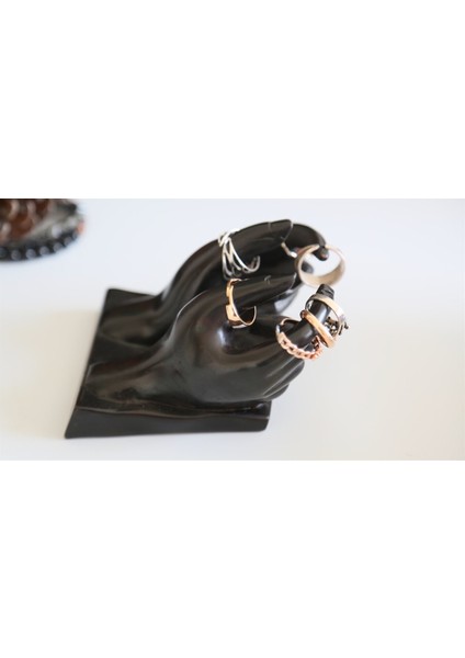 Iki El Şeklinde Kartlık / Obje / Takı Standı (11 Cm)