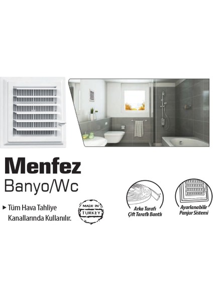 Banyo-Wc Havalandırma Menfezi Panjurlu 30X30CM SGS6231 fiyatları