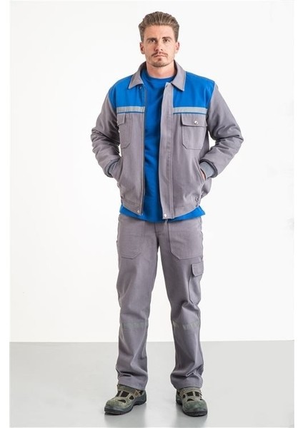 Mervem Iş Takımı 7/7 Gabardin Kapitoneli Reflektörlü %100 Pamuk M