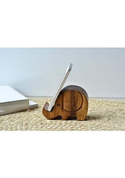 El Yapımı Ahşap Fil Telefon Tutucu / Telefon Standı fırsatları