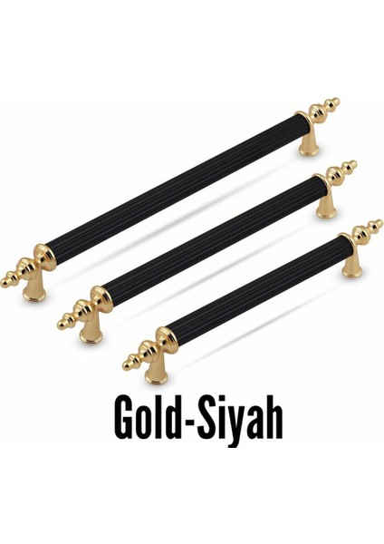 Trend Gold - Siyah Retro Dolap Çekmece Mobilya Kulpları