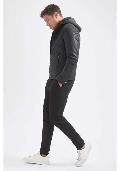Slim Fit Kapüşonlu İçi Yumuşak Tüylü Suni Deri Mont N9693AZ21WN fiyatları