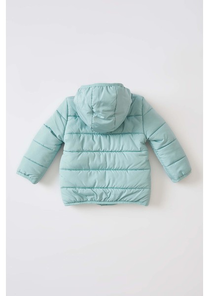 Kız Bebek Kapüşonlu İçi Polarlı Şişme Mont U3889A221Au