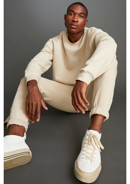 Oversize Fit Bisiklet Yaka Basic Pamuklu Sweatshirt T5139AZ21WN