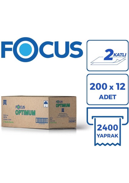 Optimum Z Katlı Havlu 200\'LÜ 24 Paket 20 x 24 Cm.