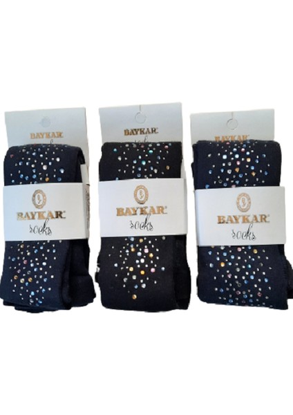 3'lü Taş Baskılı Kız Külotlu Çorap fiyatları