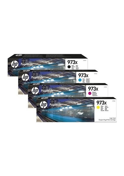 973X 4'lü Takım C/m/y/bk Hp Pagewide Pro 452DW / 477DW Mfp Kartuş