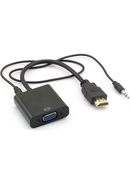 HDMI To VGA Ses Destekli Dönüştürücü Kablo Çevirici Adaptör 4488