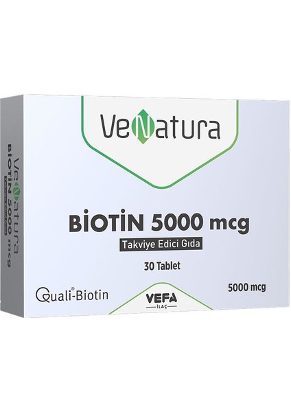 Biotin 5000 Mcg Takviye Edici Gıda 30 Tablet
