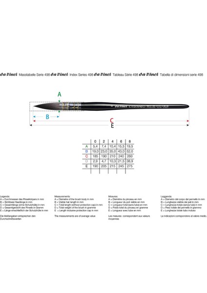 Casaneo Sulu Boya Fırçası Seri 498 No:0