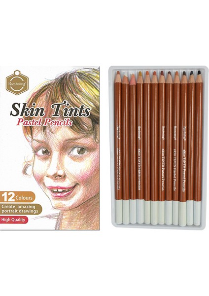Pastel Kalem Seti 12 Renk Portre Tonlar modelleri
