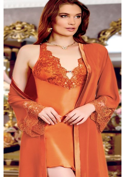 215 Çeyizlik Saten 6'lı Set-Oranj fiyatları