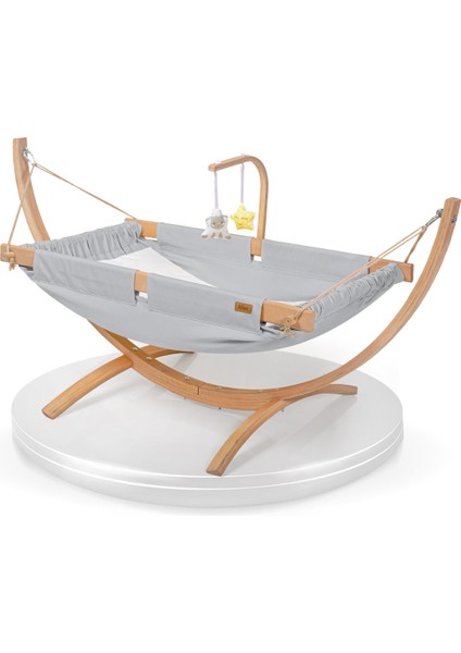 Sleepwell Doğal Ahşap Platformlu Sallanır Bebek Hamağı
