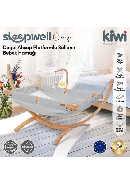 Sleepwell Doğal Ahşap Platformlu Sallanır Bebek Hamağı fiyatları