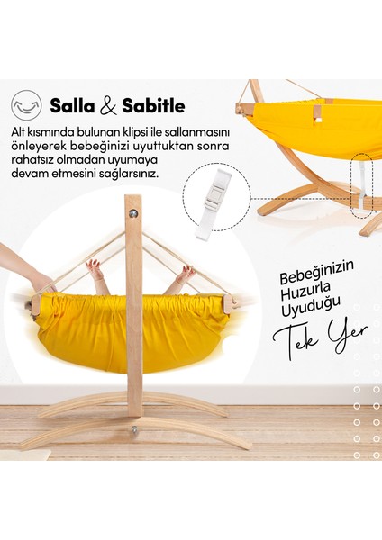Sleepwell Doğal Ahşap Platformlu Sallanır Bebek Hamağı modelleri