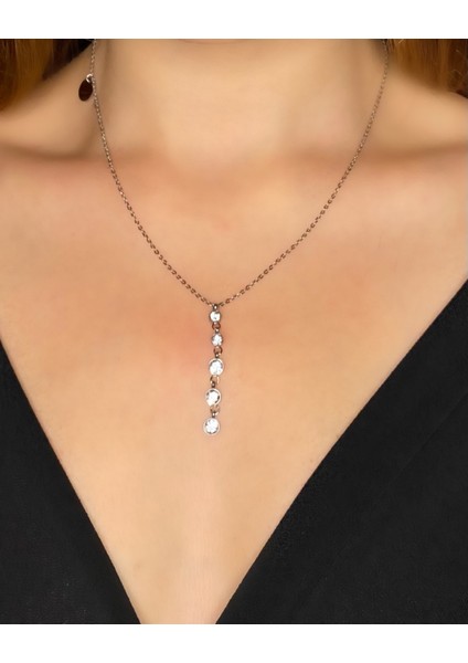 Taşlı Kolye Silver modelleri