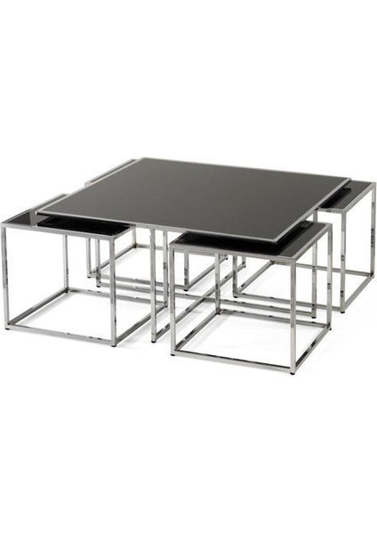 Kare Orta Sehpa Metal Krom modelleri