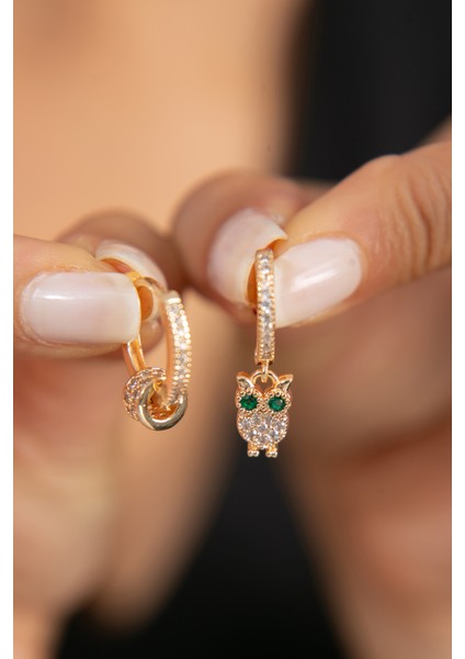 Kadın Baykuş Detaylı Halka Model Küpe fiyatları