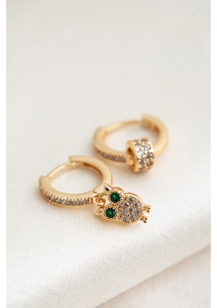 Kadın Baykuş Detaylı Halka Model Küpe modelleri