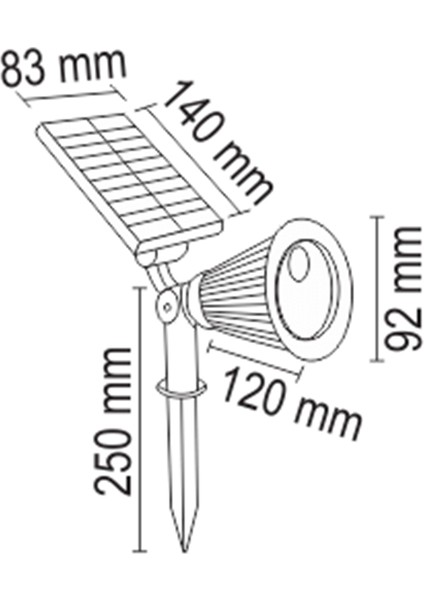 LED Aydınlatma Solar 7W Yeşil - H99818