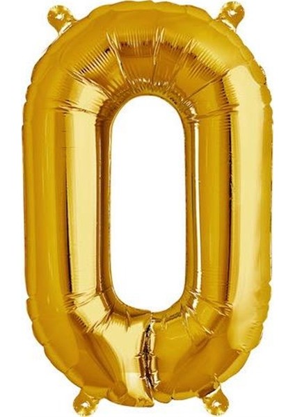 Rakam Folyo Balon 0 Altın Renk 100 cm - 40"