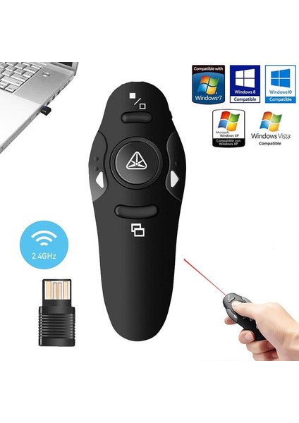 Good Shop Taşınabilir 2.4ghz Kablosuz USB Alıcı Ppt Uzaktan Kumanda Fiş ve Işaretçi Kırmızı Z2U2 Kalem U1R4 Oyna (Yurt Dışından)