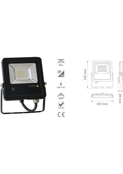 Inoled 5201 800 Lm 10 Watt Beyaz LED Projektör