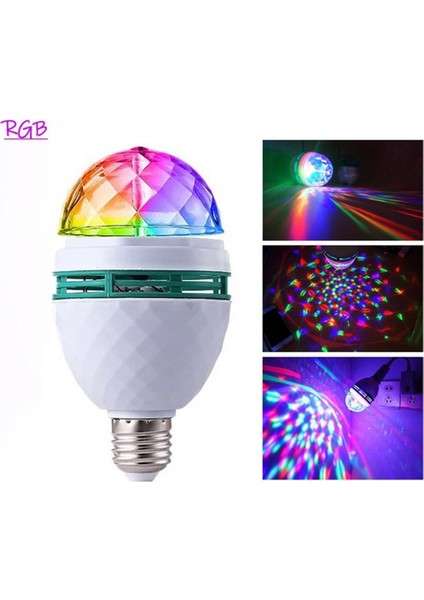 3 Watt Rgb 360 Derece Dönen LED Disko Topu