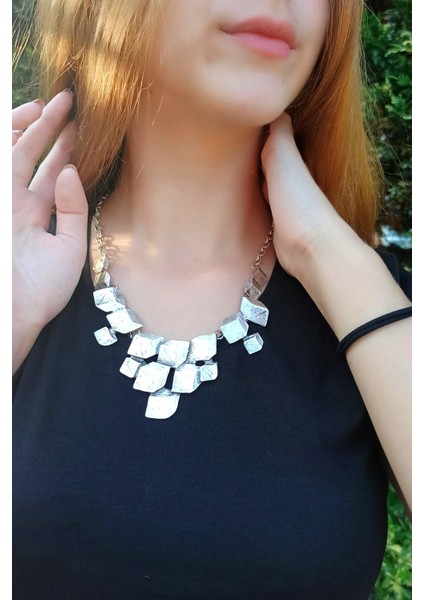 Antik Gümüş Kaplama Küpler Şekilli El Yapımı Kadın Kolye fiyatları