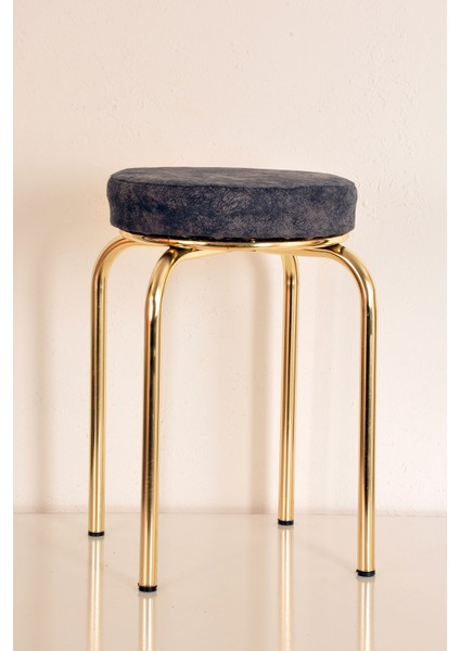 4 Adet Gri Ninova Altın Ahtapot Tabure Mutfak Taburesi Demir Tabure