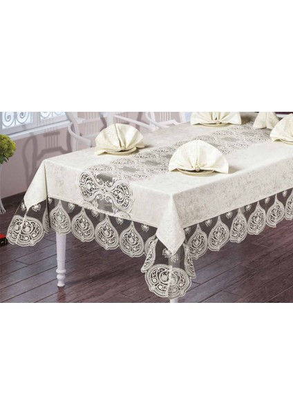 Turna 12 Peçeteli Kadife Kumaş Fransız Güpürlü 25 Parça Lüks Yemek Takımı fiyatları