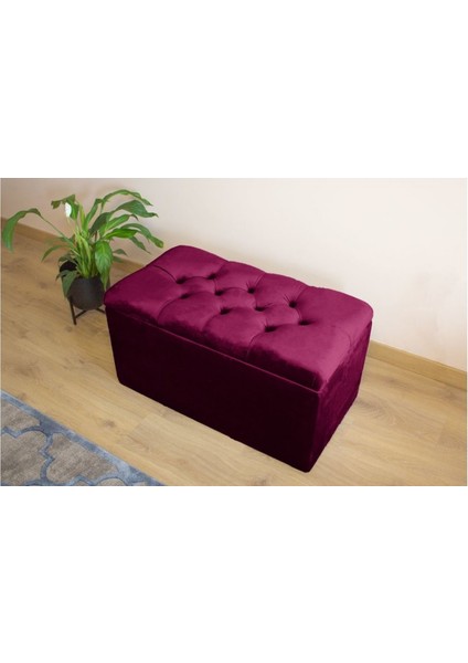 Lüks Kapitoneli Sandıklı Puf 110 cm