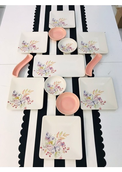 6 Kişilik 13 Parça Kare Bahar Kahvaltı Takımı fırsatları