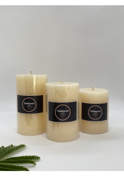 Tabsecret Candle Vanilya Aromalı 3'lü Mum Seti