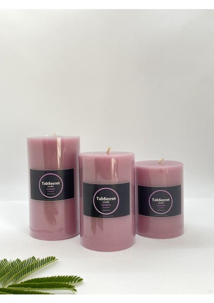 Tabsecret Candle Lavanta Aromalı 3'lü Mum Seti