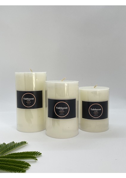 Tabsecret Candle Vanilya Aromalı 3'lü Mum Seti