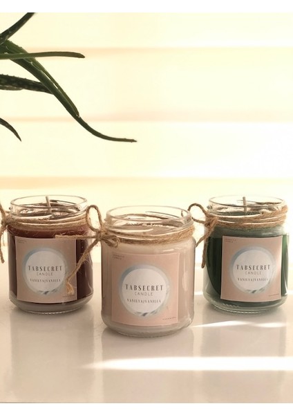 Tabsecret Candle Aromalı 3'lü Mum Seti Çam-Çikolata-Cafemocha