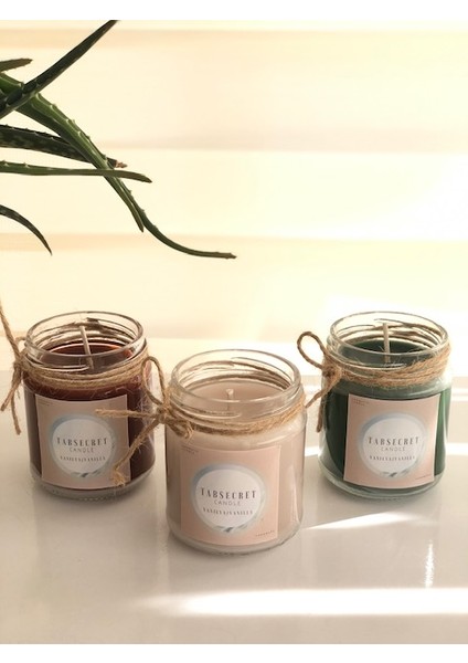 Tabsecret Candle Aromalı 3'lü Mum Seti Çam-Çikolata-Cafemocha