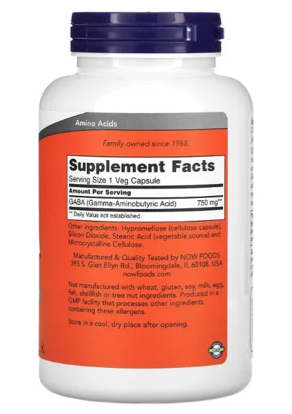 Now Sports Gaba Gama 750 Mg 200 Veg Capsul. Adınıza Resmi Faturalı Orijinal Amerikan Ürünü. fiyatları