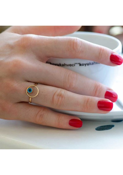 14K Altın Nazar Boncuklu Eklem Yüzük fiyatları