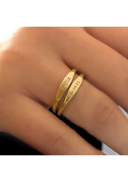 14K Altın Plaka Bar Eklem Yüzük fiyatları