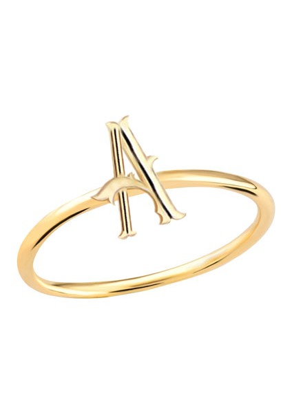 14 Ayar Altın A Harf Yüzük